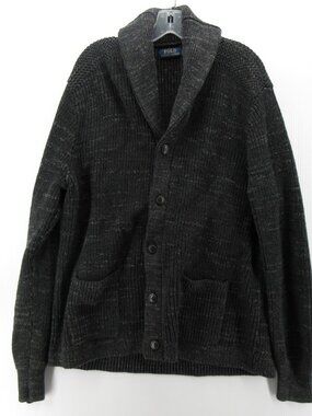 Ralph Lauren Polo Sweater XL Cardigan Shawl Button Up Chunky Knit